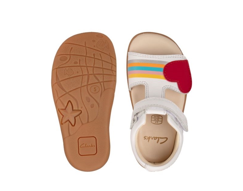 Clarks Zora Rain Sandals White Girls - India R9A9691-J5