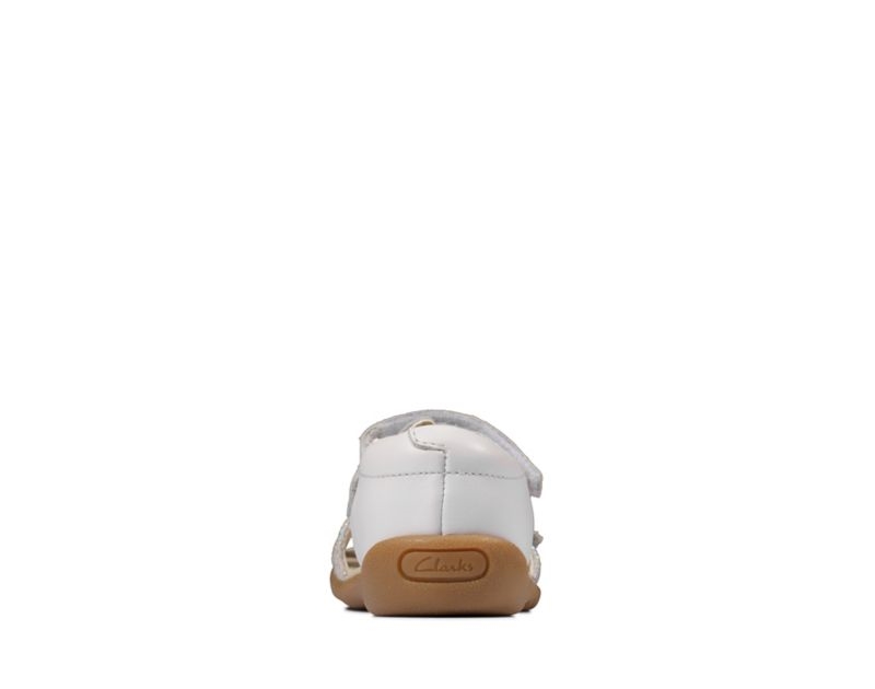 Clarks Zora Spark Sandals White Girls - India W3N4037-V6