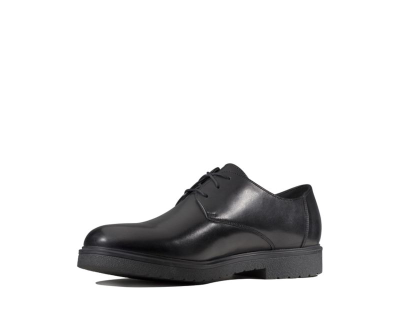 Clarks Ashcroft Plain Derby Shoes Black Shoes Black Men - India E3N1583-O2