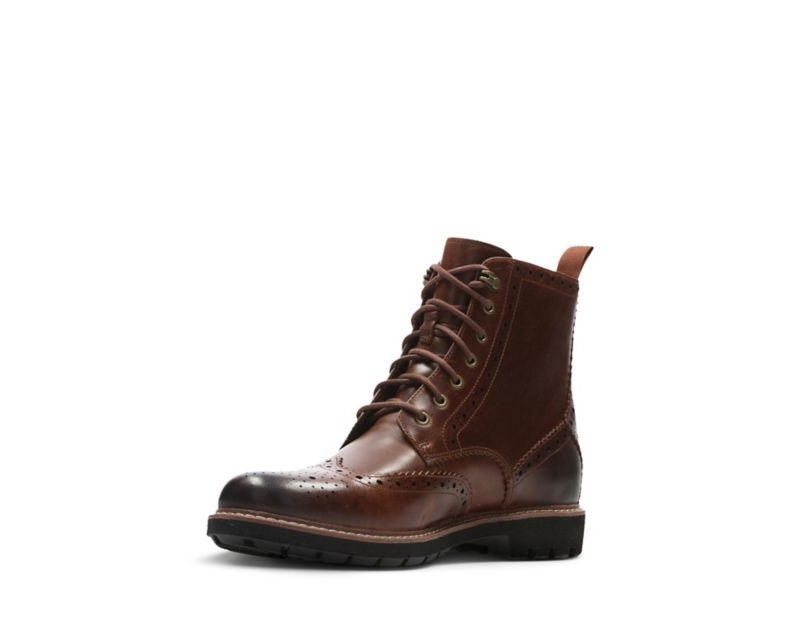 Clarks Batcombe Lord Boots Brogues Dark Brown Men - India N8O5082-Y3