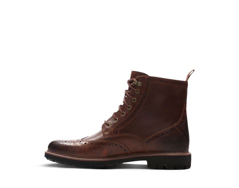 Clarks Batcombe Lord Boots Brogues Dark Brown Men - India N8O5082-Y3