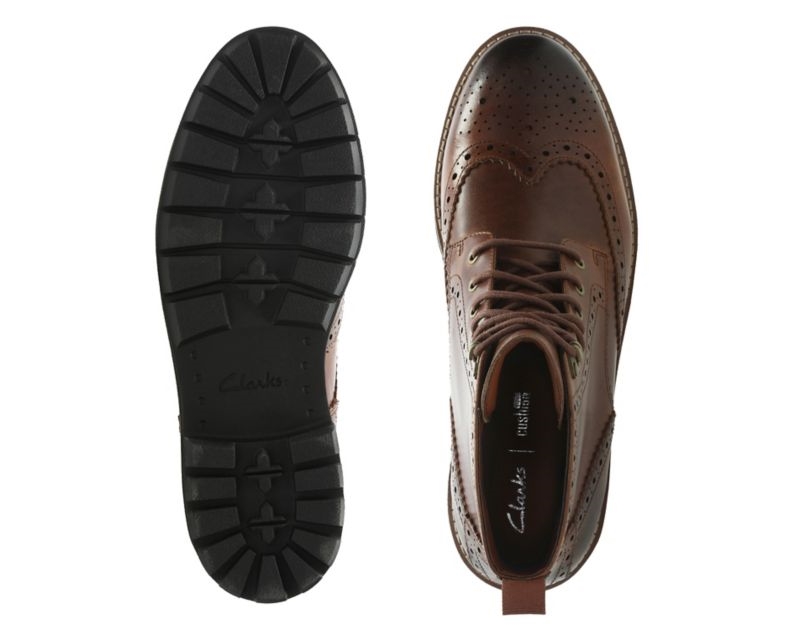 Clarks Batcombe Lord Boots Brogues Dark Brown Men - India N8O5082-Y3