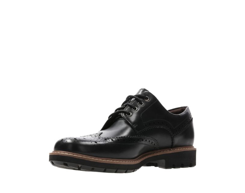 Clarks Batcombe Wing Brogues Black Men - India K3Q6554-M3