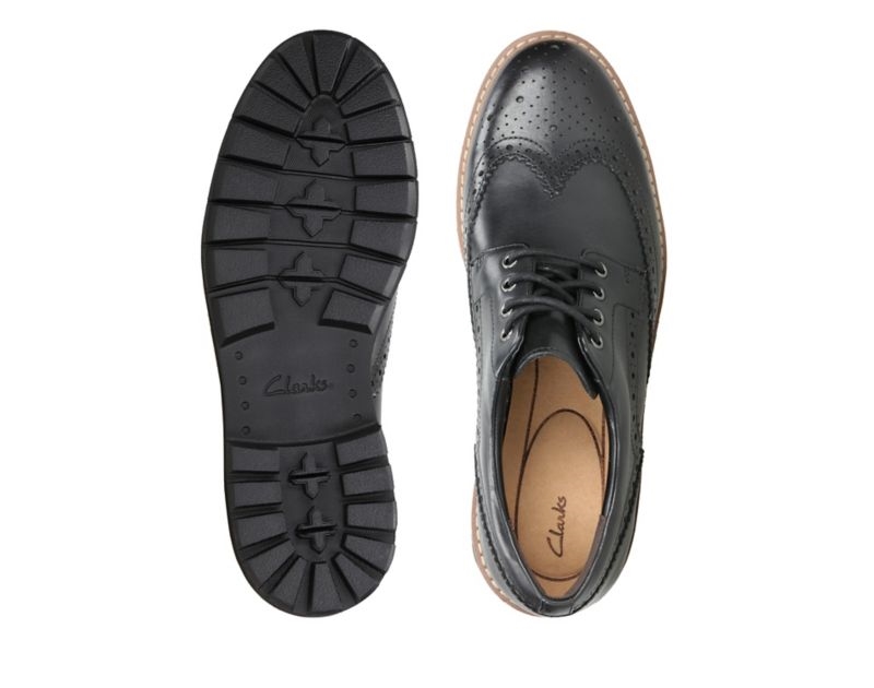 Clarks Batcombe Wing Brogues Black Men - India K3Q6554-M3