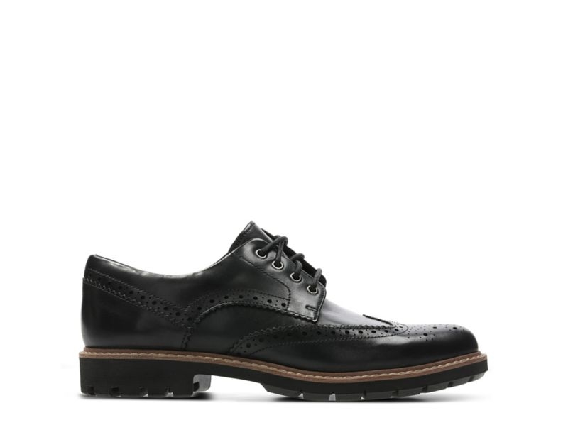 Clarks Batcombe Wing Brogues Black Men - India K3Q6554-M3