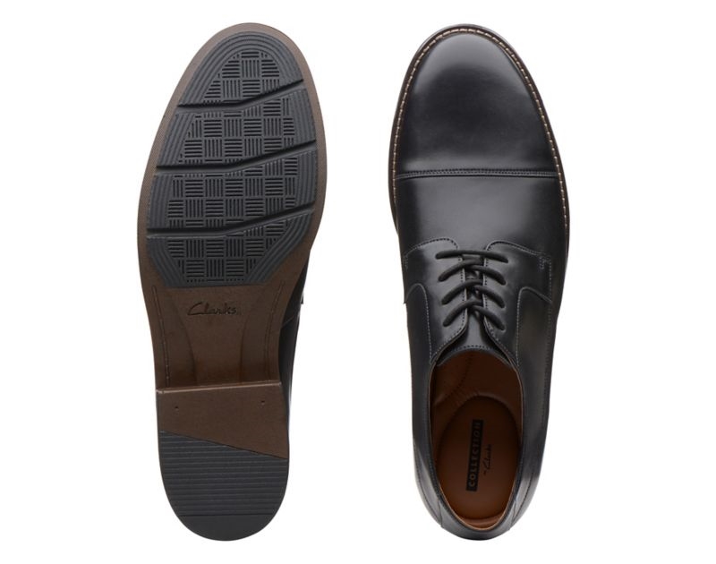 Clarks Becken Cap Derby Shoes Wide Fit Shoes Black Men - India V1Q8151-U1