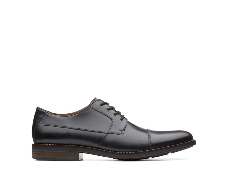 Clarks Becken Cap Derby Shoes Wide Fit Shoes Black Men - India V1Q8151-U1