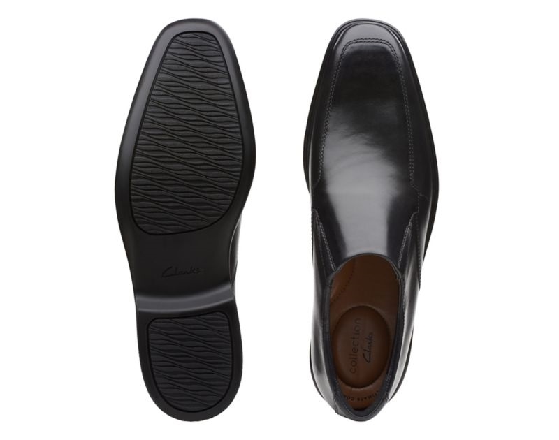 Clarks Bensley Step Loafers Black Shoes Black Men - India H7N0359-N3