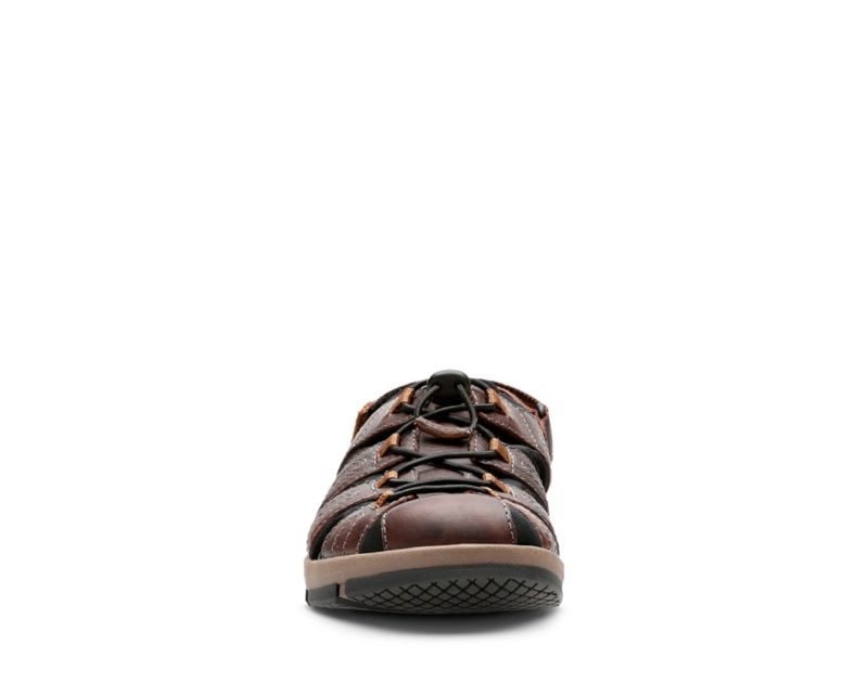 Clarks Brixby Cove Sandals Dark Brown Men - India Z6E0366-Q9