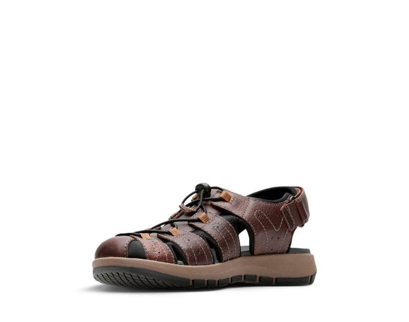 Clarks Brixby Cove Sandals Dark Brown Men - India Z6E0366-Q9