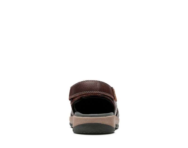 Clarks Brixby Cove Sandals Dark Brown Men - India Z6E0366-Q9