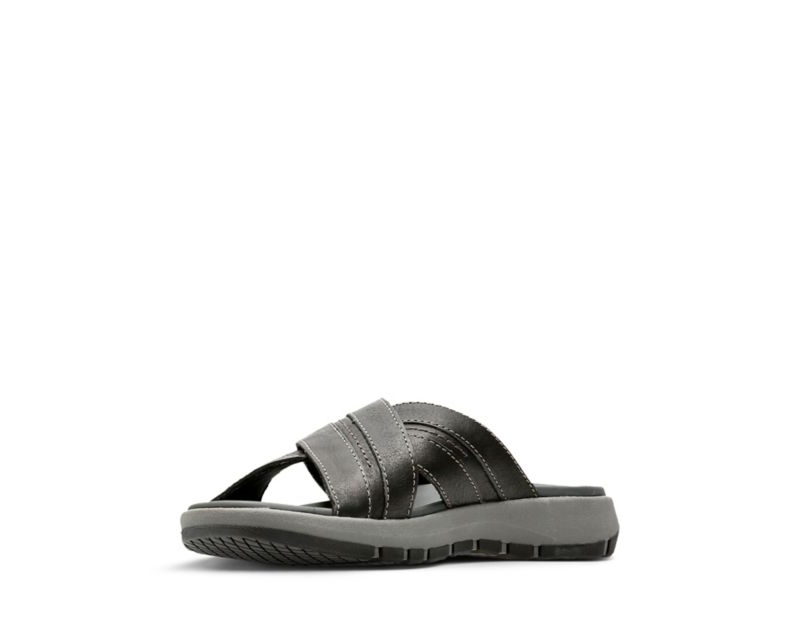 Clarks Brixby Cross Sandals Black Men - India C7I9824-M0