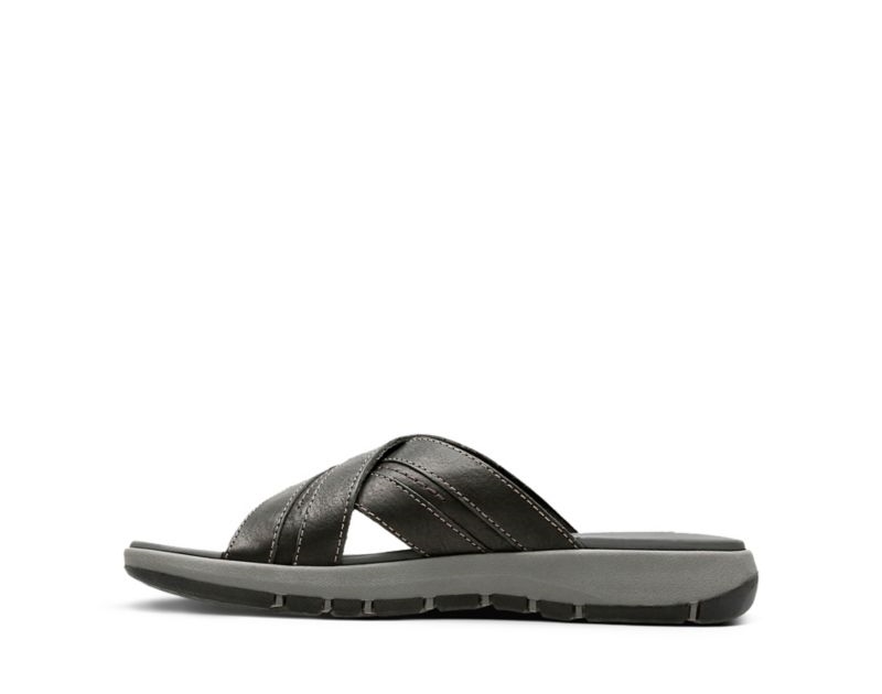 Clarks Brixby Cross Sandals Black Men - India C7I9824-M0