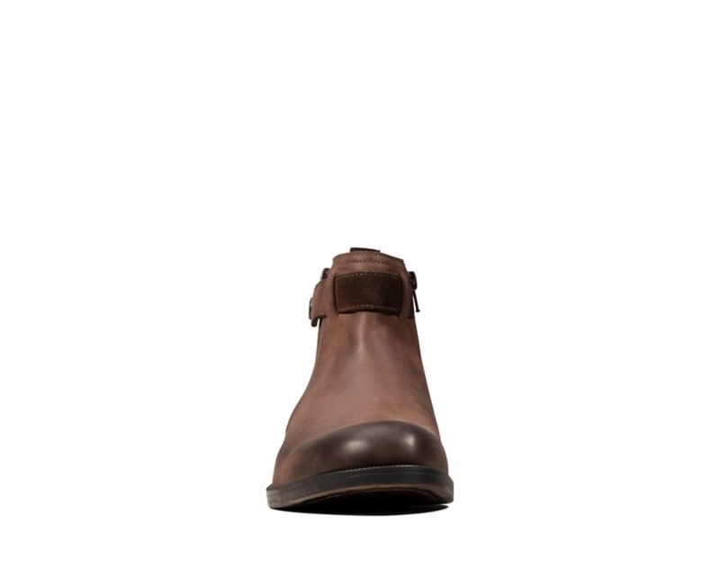 Clarks Brocton Zip Boots Ankle Boots Brown Men - India W2Q0273-P3