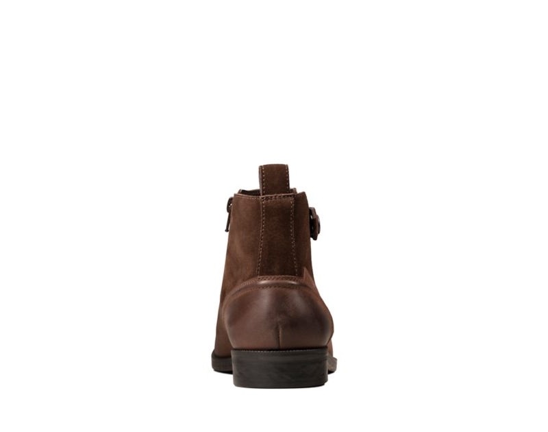 Clarks Brocton Zip Boots Ankle Boots Brown Men - India W2Q0273-P3