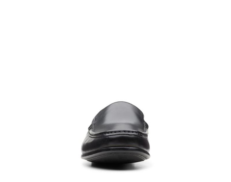 Clarks Claude Plain Loafers Wide Fit Shoes Black Men - India R8A6894-U0