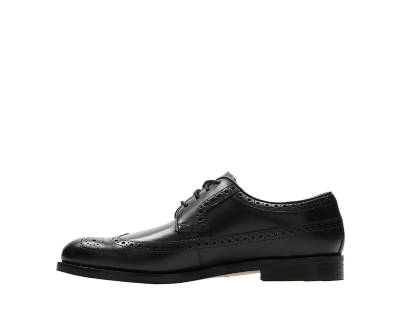 Clarks Coling Limit Brogues Wide Fit Shoes Black Men - India B6J7354-M5