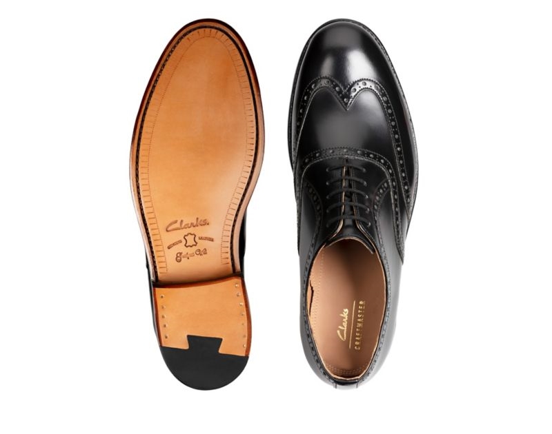 Clarks Craft 368 Wing Brogues Black Men - India U5C8998-F1