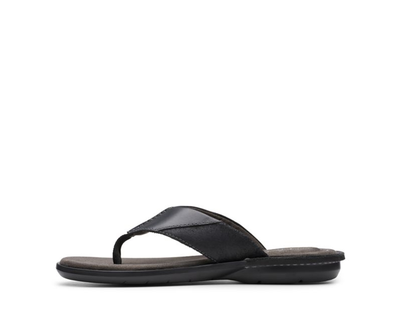 Clarks Ellison Easy Sandals Black Men - India I8M8967-K3