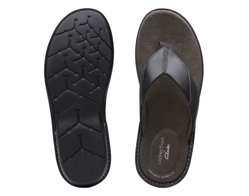 Clarks Ellison Easy Sandals Black Men - India I8M8967-K3