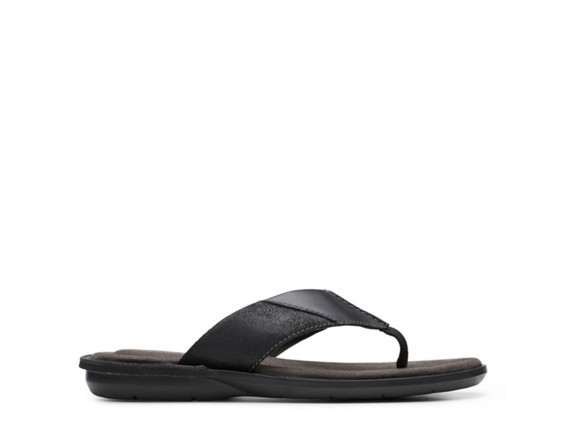Clarks Ellison Easy Sandals Black Men - India I8M8967-K3