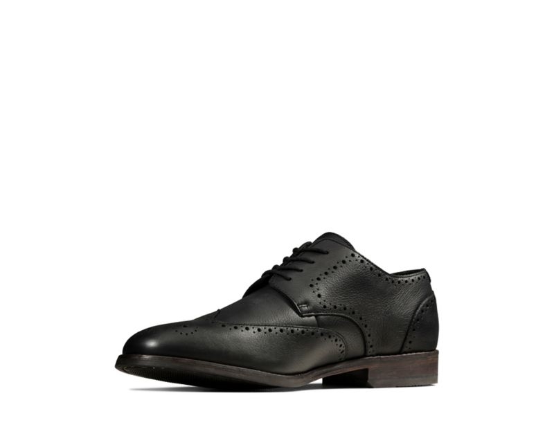 Clarks Flow Limit Brogues Black Shoes Black Men - India Y8R9811-R0