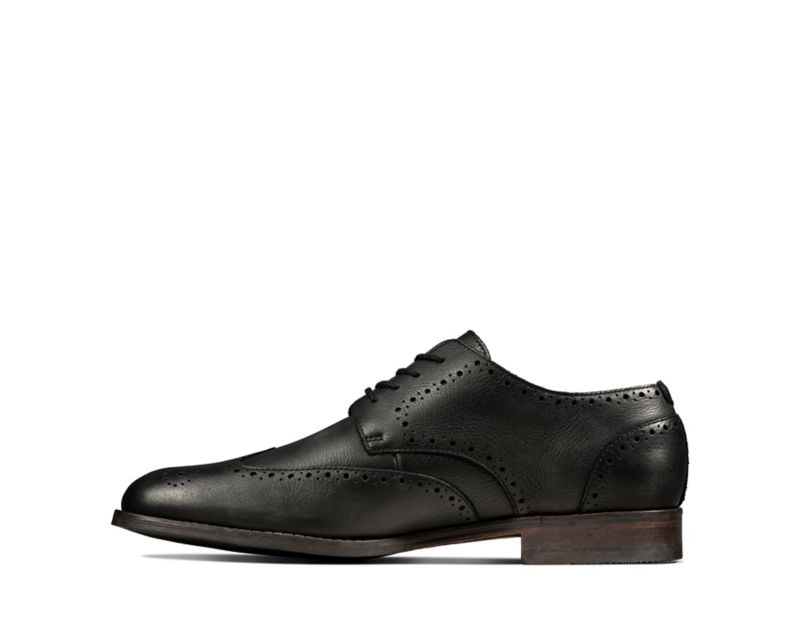 Clarks Flow Limit Brogues Black Shoes Black Men - India Y8R9811-R0