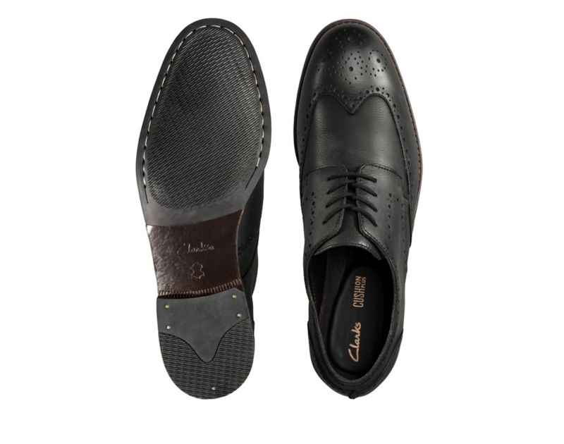 Clarks Flow Limit Brogues Black Shoes Black Men - India Y8R9811-R0