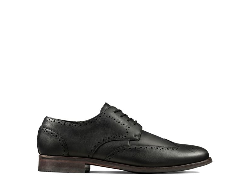Clarks Flow Limit Brogues Black Shoes Black Men - India Y8R9811-R0