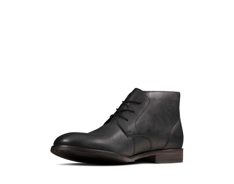 Clarks Flow Top Ankle Boots Black Men - India M2O9064-C7