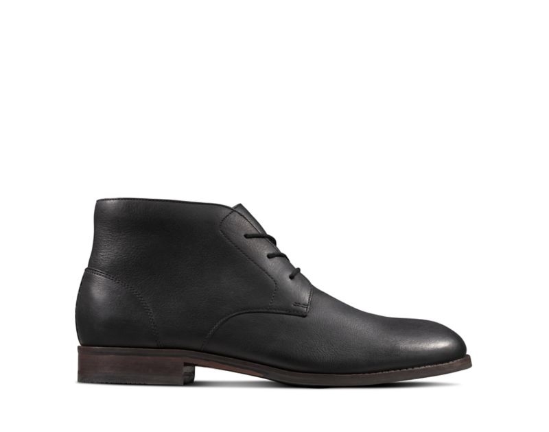 Clarks Flow Top Ankle Boots Black Men - India M2O9064-C7