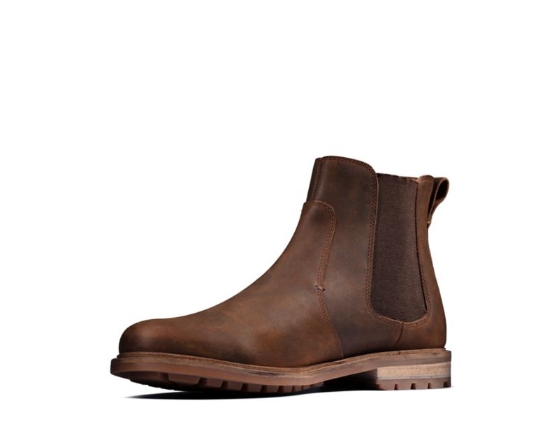 Clarks Foxwell Top Chelsea Boots Dark Brown Men - India X9B7784-P9