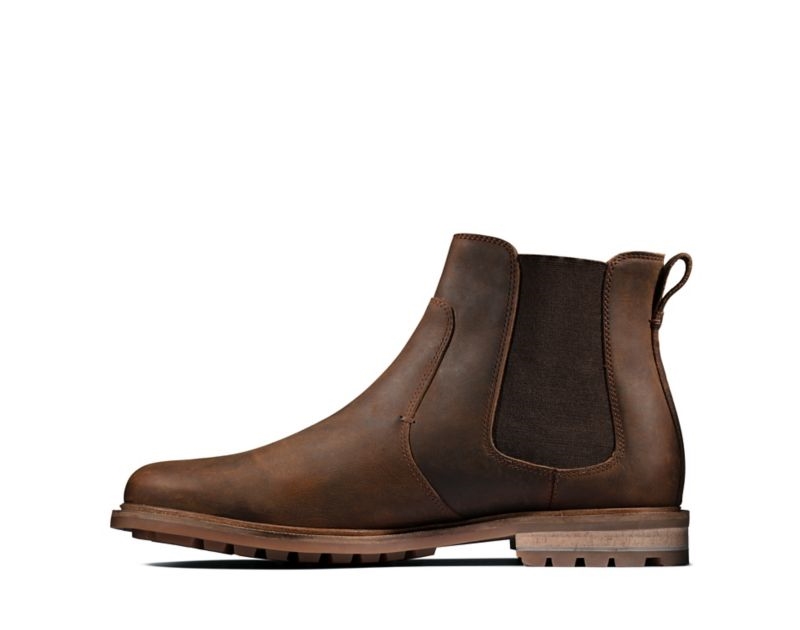 Clarks Foxwell Top Chelsea Boots Dark Brown Men - India X9B7784-P9