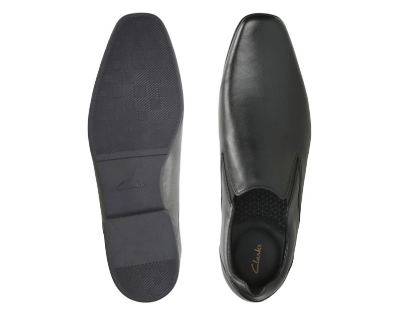 Clarks Glement Slip Loafers Black Men - India R2W0274-R7