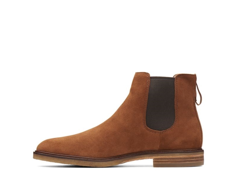 Clarks Gobi Chelsea Boots Dark Brown Men - India W4C4310-P9