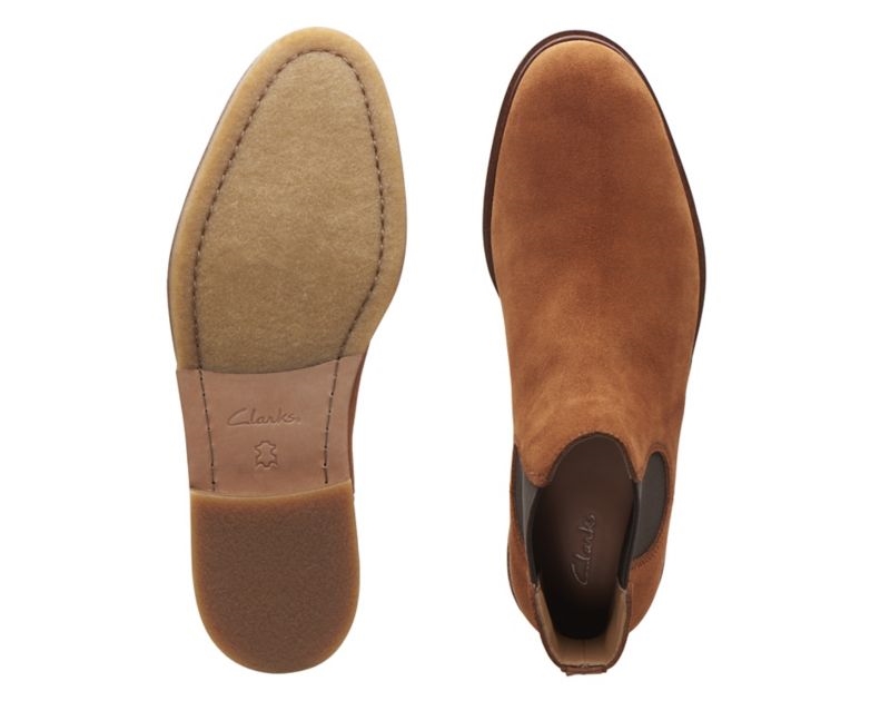 Clarks Gobi Chelsea Boots Dark Brown Men - India W4C4310-P9