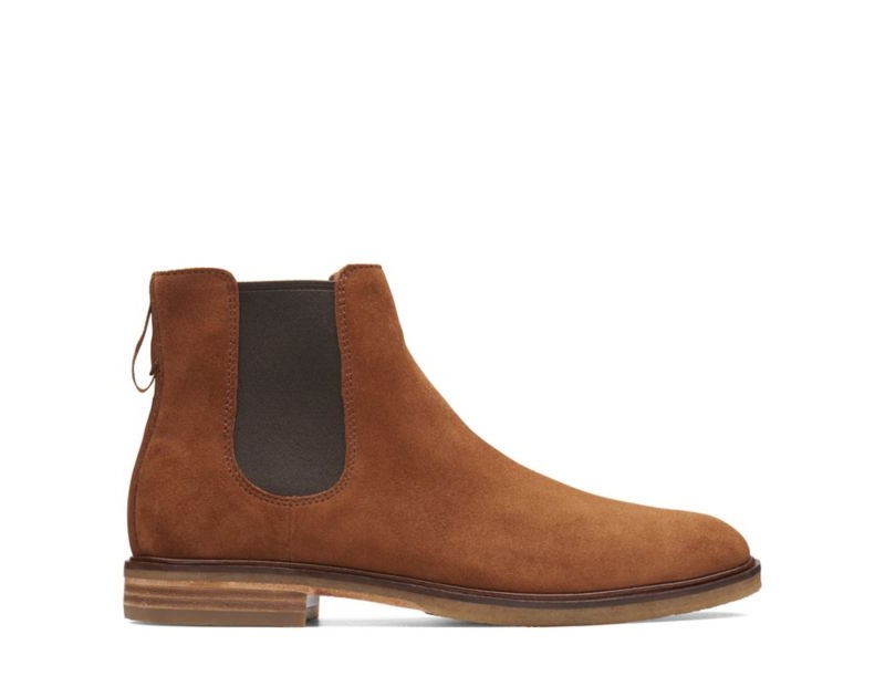 Clarks Gobi Chelsea Boots Dark Brown Men - India W4C4310-P9