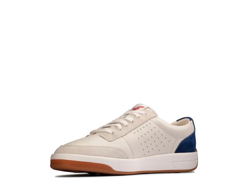 Clarks Hero Air Lace Trainers White / Blue Men - India L5C9929-R2