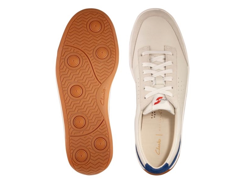 Clarks Hero Air Lace Trainers White / Blue Men - India L5C9929-R2