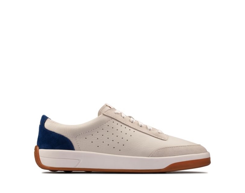 Clarks Hero Air Lace Trainers White / Blue Men - India L5C9929-R2