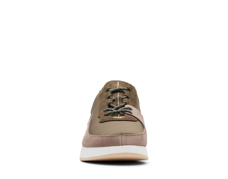 Clarks Kiowa Pace Trainers Olive Men - India C1J3973-T2
