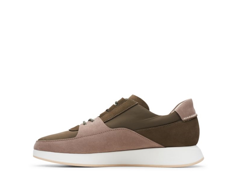 Clarks Kiowa Pace Trainers Olive Men - India C1J3973-T2