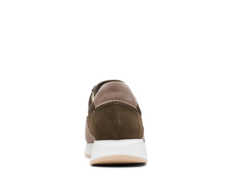 Clarks Kiowa Pace Trainers Olive Men - India C1J3973-T2