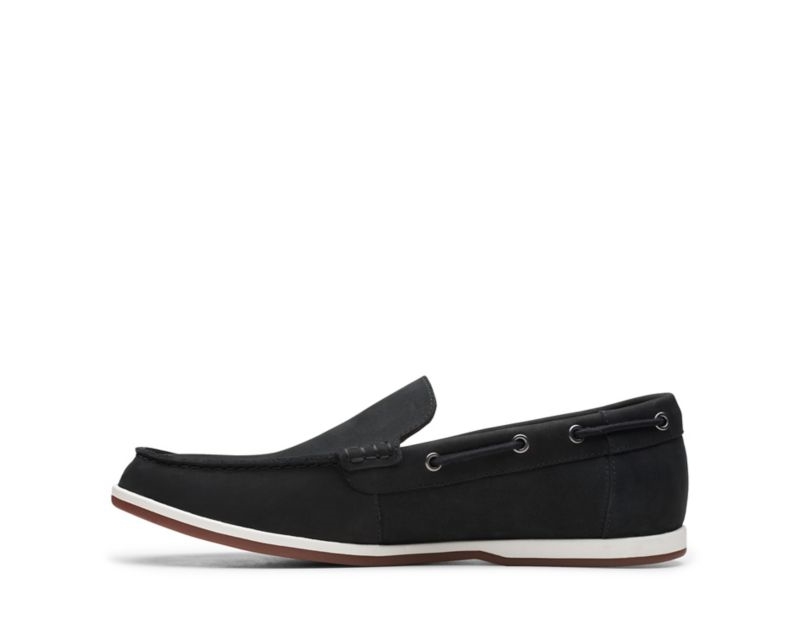 Clarks Morven Sun Loafers Boat Shoes Black Men - India Q0D3553-X6