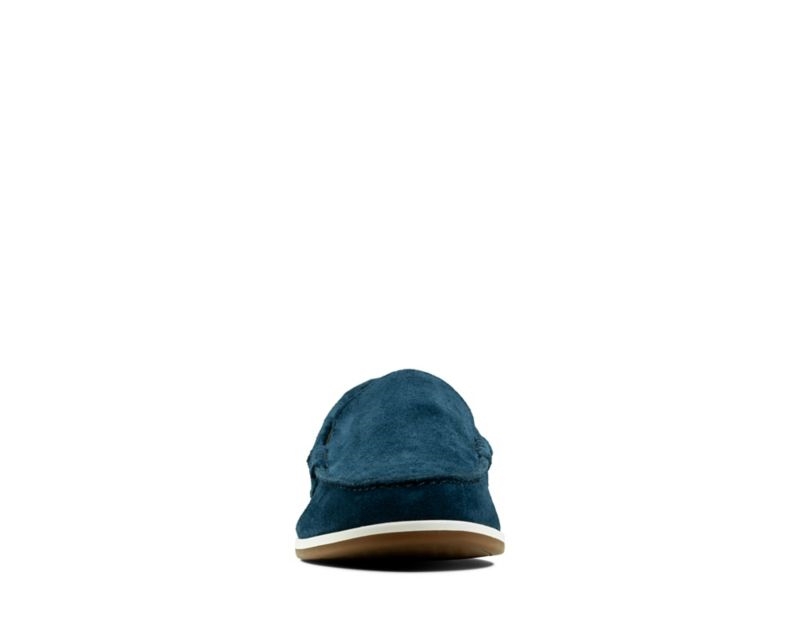 Clarks Morven Sun Loafers Navy Men - India H0S7616-Z7