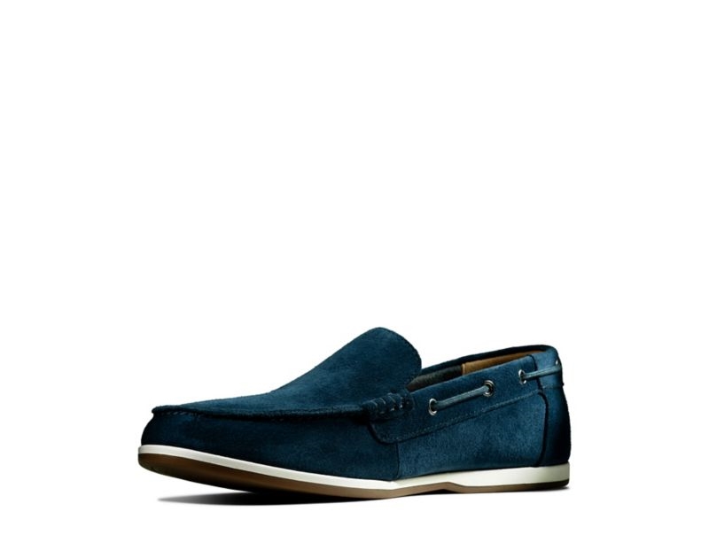 Clarks Morven Sun Loafers Navy Men - India H0S7616-Z7