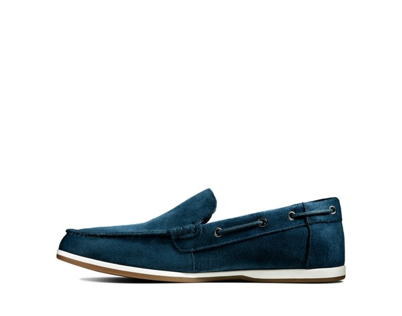 Clarks Morven Sun Loafers Navy Men - India H0S7616-Z7