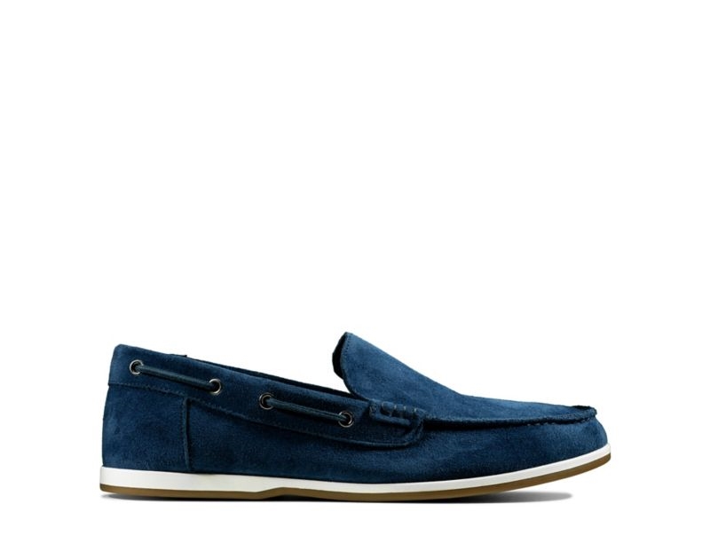 Clarks Morven Sun Loafers Navy Men - India H0S7616-Z7