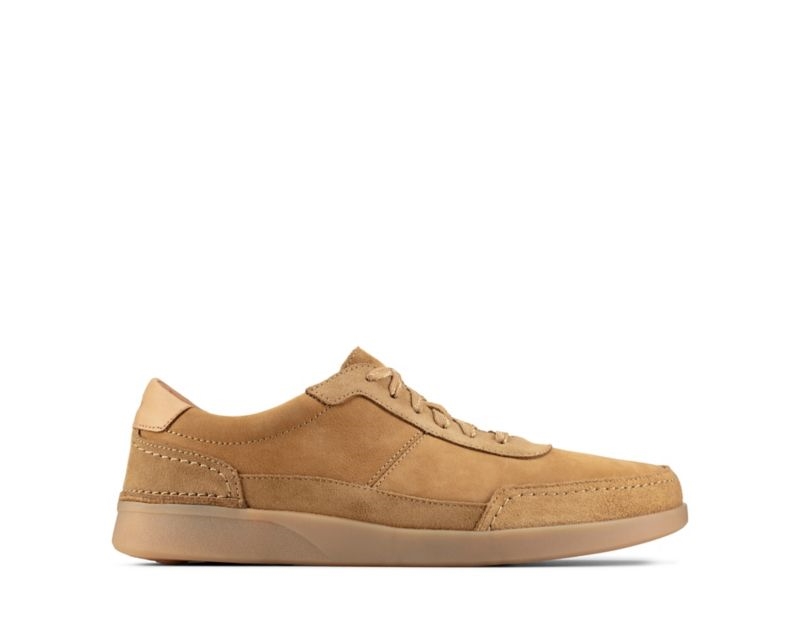 Clarks Oakland Run Trainers Brown Men - India C9Q9755-E7