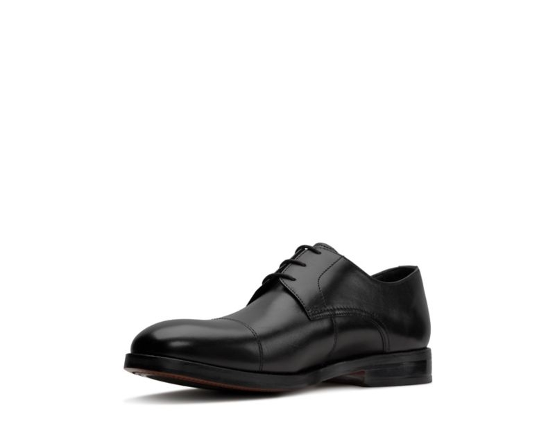 Clarks Oliver Cap Lace-up Shoes Wide Fit Shoes Black Men - India F5G6902-F3